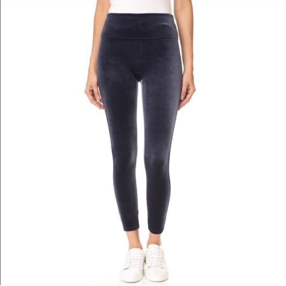 Spanx Velvet Leggings Silvery Blue Gray Size Medium